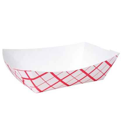 Picture of 3* Lbs  Red-Weave Paper Food Tray (500/Cs )**MR**