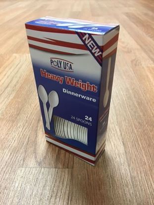 Picture of White Med-Weight Spoons Retail Pack (24pc/box, 24box/cs)