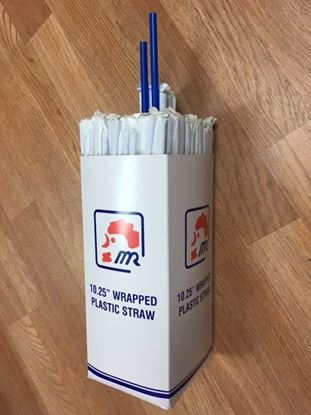 Picture of 10.25" Jumbo Giant Paper Wrapped Blue Straw 3000pc/cs