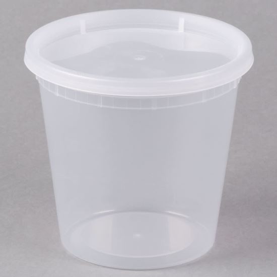 Plastic Deli Container with Lid, 24 oz, Clear, Plastic, 240/Carton,  CONTAINER DISPOSABLES 