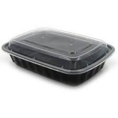 Picture of 32oz Black Containers Retail Pack Mr. Plastics Brand