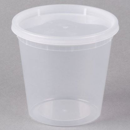 Picture of 24 oz Clear Container/ Snap on Flat Lid 250 Sets