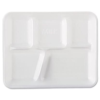 Picture of 10"x8"x1" Foam 5-compartment Serving Tray, (4X125/500pc)
