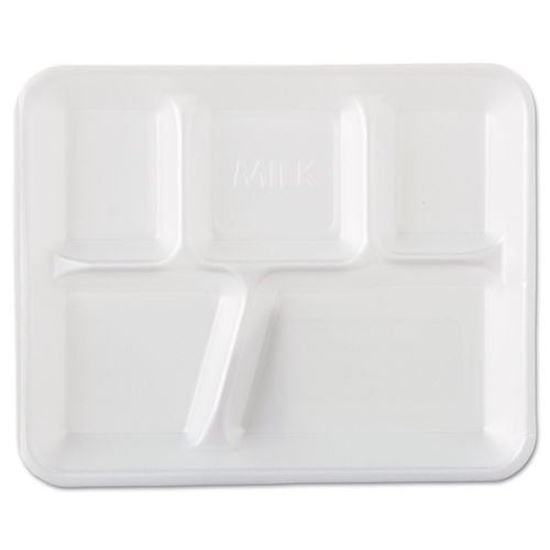 Picture of 10"x8"x1" Foam 5-compartment Serving Tray, (4X125/500pc)