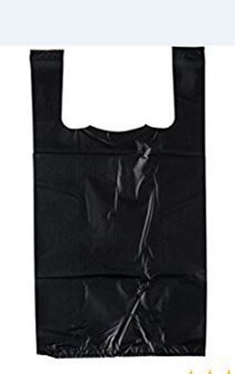 Picture of 1/8  Medium Black Grocery  Bags