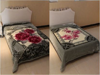 Picture of King Size Ultra Soft Heavy Blanket with 2 Ply 2 Side Flower Printed